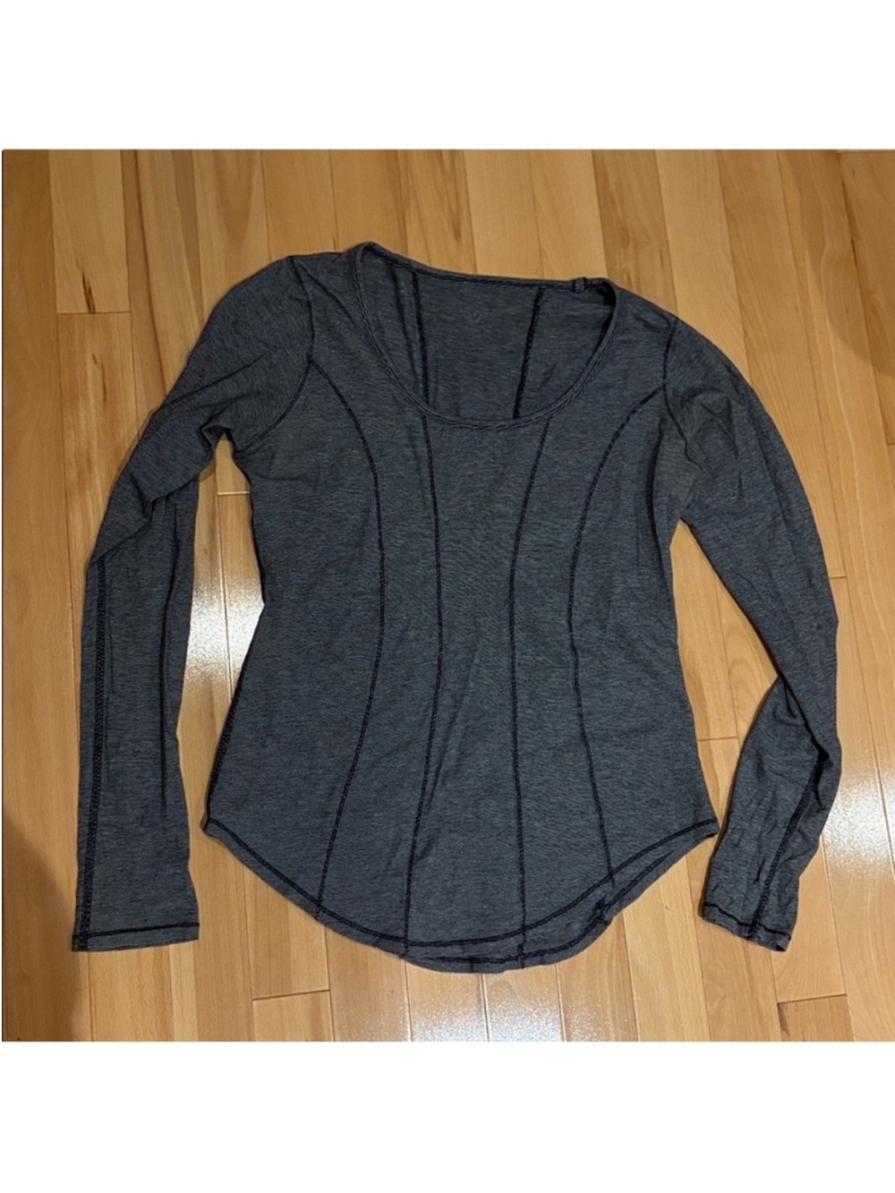 Lululemon Between the Lines Long Sleeve Black & White Striped Top -size 8